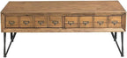 Pemberly Row Transitional Tanner 2PC Occasional Table Set, Light Walnut Finish - Image 3