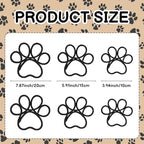Barydat 6 Pcs Dog Room Decor Black Paw Puppy Woven Wall Hanging 3 Size Pet Wall Decor Nursery Decorations for Home Bathroom Bedroom Kitchen Dorm Art - Image 2