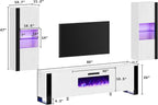 AMERLIFE 3-Piece Modern Wall Unit Entertainment Center Set, High Gloss 80" - Image 5