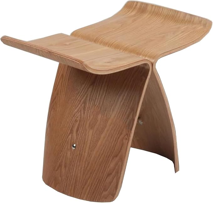 Simple Japanese Solid Wood Curved Stool Side TableSofa TableBedside Table by Unknown
