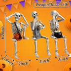 Halloween Skeleton Statue Set of 3, See Speak Hear No Evil Figurines - Image 4