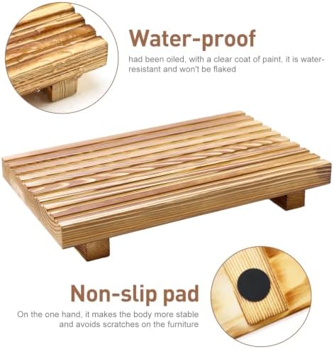 Wooden Pedestal Stand for Bathroom Tray Kitchen Counter Decor Soap Dish - Image 3