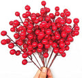 SOTOLAN 30pcs Artificial Red Berry Picks - Christmas Holly Berry Branches Red Berry Stems for Holiday Home Decor and DIY Crafts by SOTOLAN
