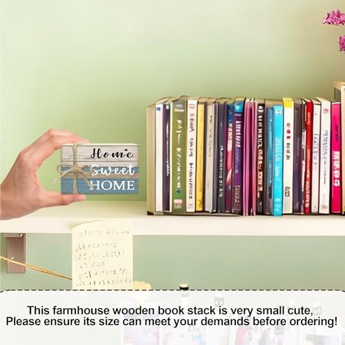 Mini Decorative Books For Home Decor, Small Wood Book Stack For Table Decor, Home Sweet Home decoration Books For Living Room Bookshelf, Farmhouse Stacked Books decoration（L50) - Image 2