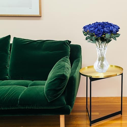 SITUMEIZI 15PCS Blue Artificial Roses Silk Flowers Fake Roses Realistic Bouquet Long Stem with Gift Box for Mother's Gift Day Home Party Wedding Decorations - Image 5