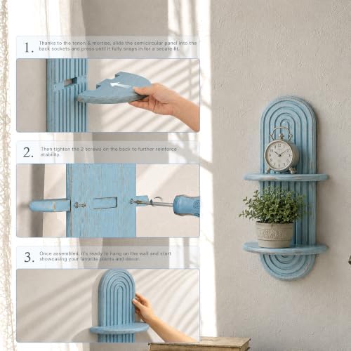 Plant Wall Shelf for Wall Decor: Hanging Plant Shelf for Indoor Plant, Blue - Image 5