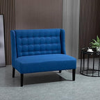 HOMCOM Wingback Double Sofa Linen Fabric Upholstery Button Tufted Loveseat - Image 2
