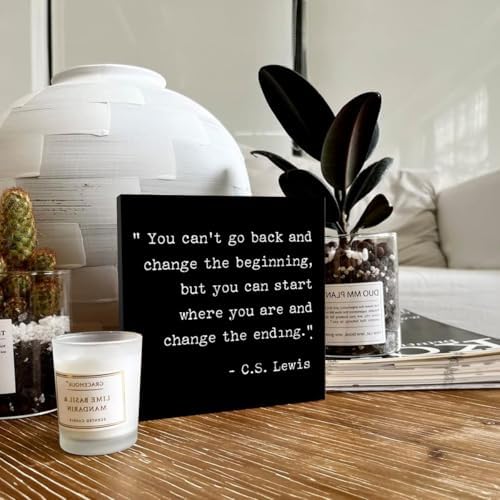 Inspirational Quotes Office Decor Wooden Box Sign Decorative Motivational Office Wood Box Sign Home Rustic Farmhouse Square Desk Decor Sign for Shelf Office Desk Accessories 5 x 5 Inches Black - Image 5
