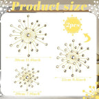 Blulu 4 Pcs Gold Wall Decor Starburst Metal Wall Art with 3D Rhinestone - Image 4