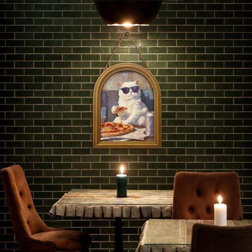 3D Funny Pizza Cat Wall Art Sign for Kitchen Decor, Cool Sunglasses Cat Portrait Decor, 8x10 Inch - Image 6