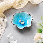 Ice Cracking Leaf Jewelry Dish, Decorative Ring Holder Small Trinket Tray Bowl, Gifts for Daughter Mom Friends, Lake Blue. - Image 5