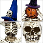 Halloween Skeleton Statue Set of 3, See Speak Hear No Evil Figurines - Image 3