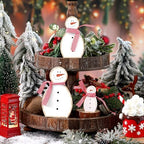 Threehoney 3 Piece Wooden Snowman Christmas Table Decor - Image 5
