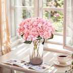Kimura's Cabin 6pcs Artificial Hydrangeas Flowers Silk Hydrangea,Pink - Image 3