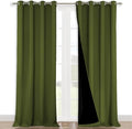 NICETOWN Full Shading Curtains for Windows, Olive Green, 52 inches W x 95 by NICETOWN