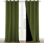 NICETOWN Full Shading Curtains for Windows, Olive Green, 52 inches W x 95 by NICETOWN