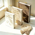 Aesthetic Decorative Books, Set of 3 Fake Book Boxes with Storage Space - Image 3