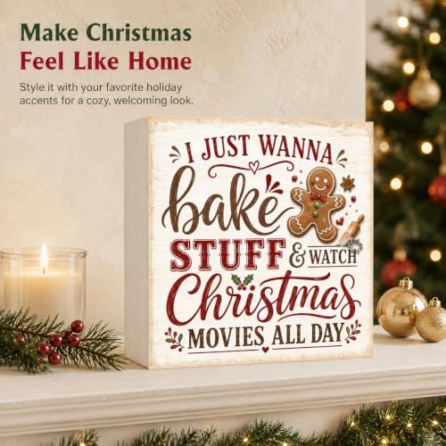 Christmas Decorations Gingerbread Wooden Box Sign - Image 5