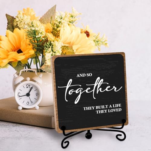 Home Wooden Decor Sign, Farmhouse Plaque with Stand, Warmth Housewarming Gifts for Women Men Family, Table Desk Cubicles Accessories for Living Room Bedroom Home Decorations - Image 3