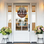Interchangeable Welcome Sign Front Door Wreaths for Summer Fall Winter - Image 3