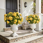 Artificial Geranium Flowers for Outdoors 19.6" Geraniums Artificial Flowers Realistic Faux Geraniums for Outdoor Planters Silk Geranium Indoor Fake Flowers Porch Home Decor No Vase (4PCS，Yellow) - Image 5