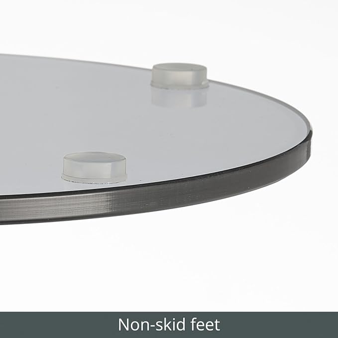 mDesign Glass Top Side/End Drink Table - Image 4