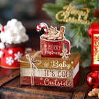 4 Pcs Christmas Table Decorations Indoor, Hot Cocoa Wood Sign - Image 3