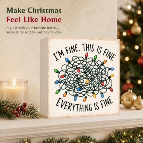 Christmas Decorations I'm Fine This Is Fine Funny Christmas Lights Sign - Image 5