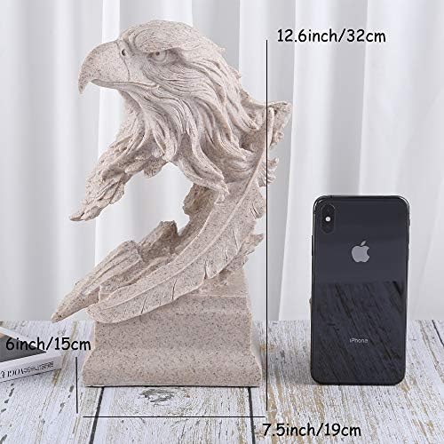 H&W Sandstone Bald Eagle Figurine, USA's National Emblem, Statue Decoration - Image 5