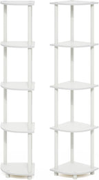 Furinno Turn-N-Tube Corner Shelf Set of 2, 5-Tier Corner Bookshelf, Open - Image 6