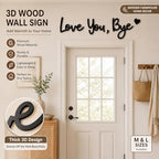 Love You Bye Wood Sign Home Decor Boho Decor Wall Decor Express Love and Warm for Your Family Lovers Wall Art Gift Hallway Entryway Door Valentine Decorations for Home (L) - Image 2