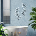 Zhengmy 2 Pcs Metal Leaf Wall Art Vine Branch Decor,Retro White - Image 5