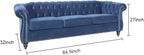 AVZEAR 3 seat Sofa, Velvet Living Room Large Sofa Modern Chesterfield Fabric - Image 2
