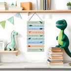 Dinosaur Wall Decor for Boys Room, 9-Piece Inspirational Wooden Signs with Positive Affirmations, Dino Nursery Decor for Toddler Kids Bedroom, Baby Boy Room Art with Motivational Quotes - Image 5