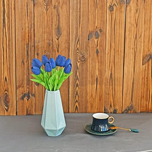 ONLY ART Artificial Navy Blue Tulips 20 Pcs – 13.5 Inch PU Faux Flowers with Bendable Stems for Home Décor, Wedding Centerpieces, DIY Floral Arrangements, New Year and Valentine's Day - Image 3