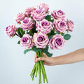 Ttranewsoo 12PCS Artificial Roses with Stems, Realistic Purple Fake Roses, Silk Rose Flowers for Vases, DIY Bouquets, Wedding Centerpieces, Party & Home Decor, 16.5 Inch by Ttranewsoo