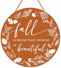 Fall Decorations for Home, Minimalist Fall Wooden Door Sign by Catta