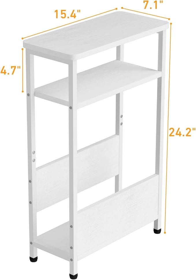 THUMEYE 7.1" Narrow Side Table for Small Spaces, 3 Tier Small End Table - Image 3
