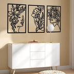 CHENGU 3 Pieces Metal Minimalist Abstract Woman Wall Art Line Drawing Wall Art Decor Single Line Female Home Hanging for Kitchen Bathroom Living Room - Image 5