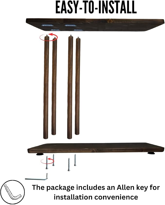 C-Shaped Solid Wood End Table, Side Table - Image 6
