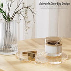 Acrylic Coaster Decorative Plates,Office Desk Accessories, Clear Dinosaur Egg Shape Coffee Cup Decor, Perfect for Tabletop Protection and Display. - Image 6