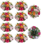 BLOSMON Wedding Flower Centerpieces for Tables: 10 Pcs, Pink and Orange by Blosmon