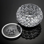 Hipiwe Crystal Jewelry Trinket Box with Glass Lid Silver Mirrored Treasure Box Decorative Jewelry Box Ring Earrings Necklace Storage Keepsake Box Gift for Women - Image 7