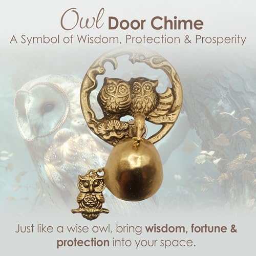 Solid Brass Shopkeepers Bell for Door Opening – Handmade in Korea – Feng Shui Wealth Chime for Business Entry & Home Decor – Housewarming Gift (Gold Owl) - Image 4