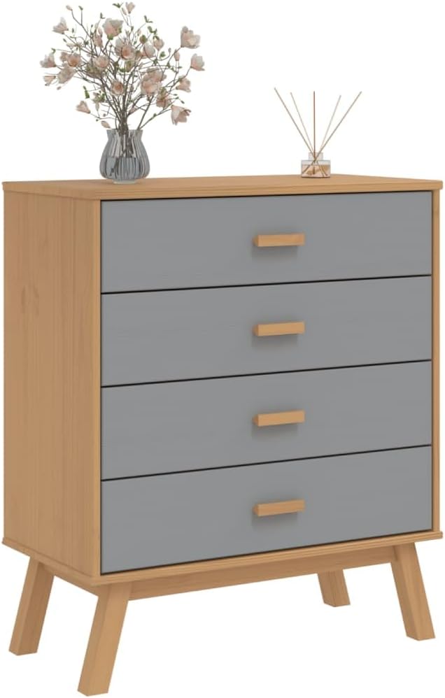 Scandinavian Style Solid Pine Wood Drawer Cabinet - Image 4