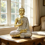 Gold Buddha Statue Gold Decor Meditation Gifts Indoor Statue for Zen Art by Unknown