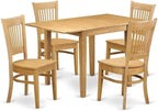 East West Furniture NDVA5-OAK-W 5 Piece Dining Room Furniture Set Includes a by EastWestFurniture