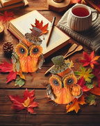 GoGnome 2-Pack Resin Thanksgiving Owl Figurine 4.7'' - Thanksgiving Table Decor Haverst Pumpkins Corns Decorations Indoor Autumn Centerpieces Favors Gifts for Women All Ages (Owls) - Image 3