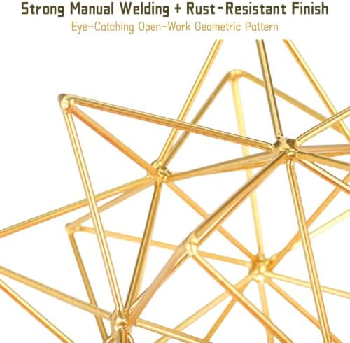 Gold Geometric Sphere Metal Tabletop Decor Sculpture - Image 5
