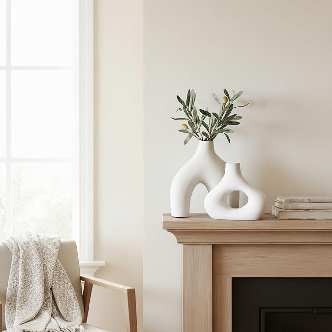 Carrot's Den Donut Vase, Hollow | Table Centerpiece, Olive Plant, Living Room - Image 3